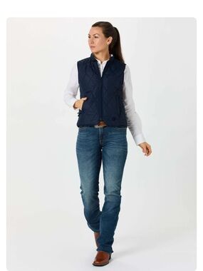 Horze Women's Classic Lightweight Quilted Vest - Show Vest - Peacoat Dark Blue